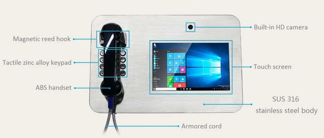 Vandal Resistant Prison Video Visitation Telephone