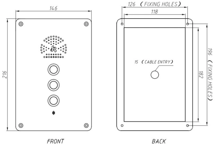 Campus Emergency Phones with 3 Buttons