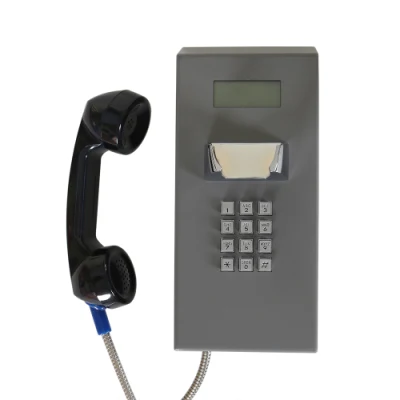 Robusto telefono carcerario con display LCD, telefono di emergenza industriale per aree pubbliche